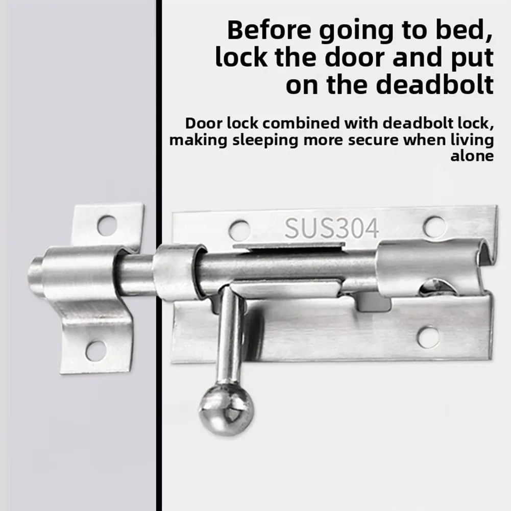 Stainless Steel Door Bolt Lock,Universal Old-Fashioned Thickened Door-Bolt,Solid Sliding Bolts Latch With Screws Home Hardware - Image 5