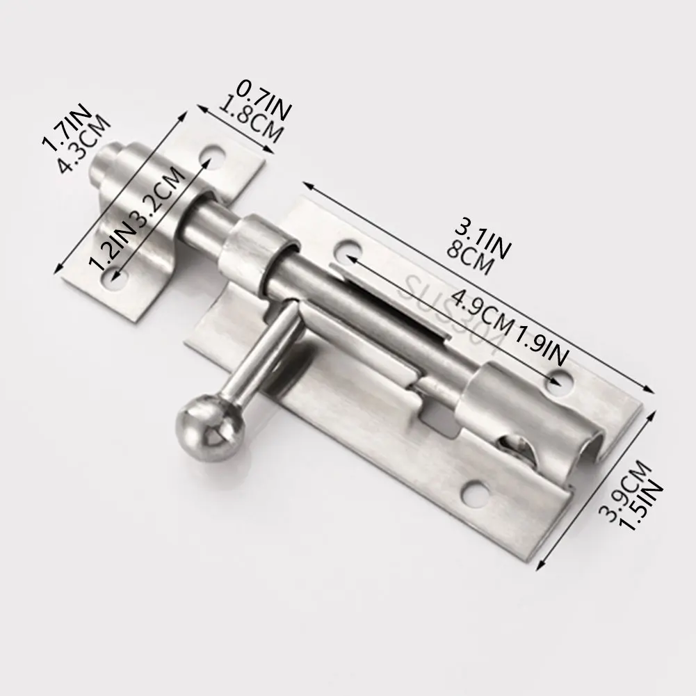 Stainless Steel Door Bolt Lock,Universal Old-Fashioned Thickened Door-Bolt,Solid Sliding Bolts Latch With Screws Home Hardware - Image 6
