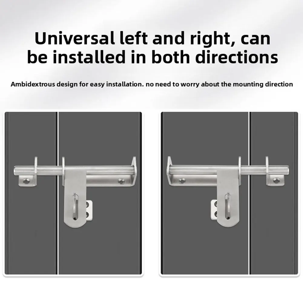 Stainless Steel Door Latch,Solid Sliding Bolts Latch,Thickened Door Bolt-Lock With Screw,For Locking Door Window Drawer Cupboard - Image 6
