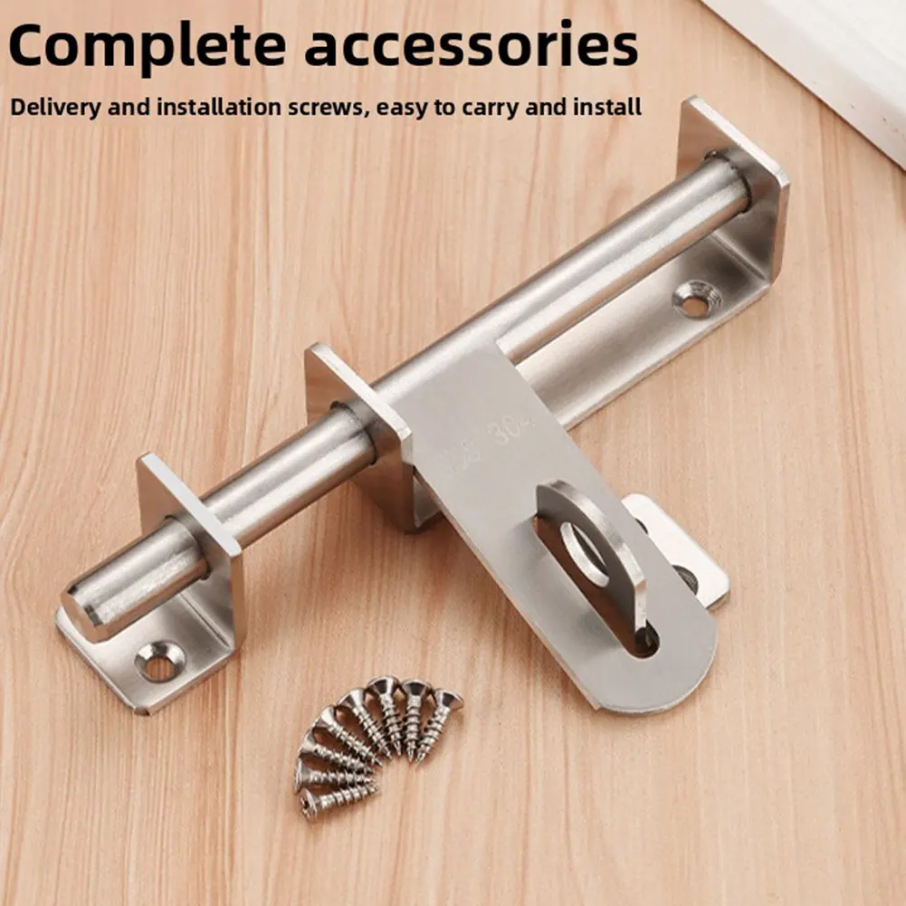 Stainless Steel Door Latch,Solid Sliding Bolts Latch,Thickened Door Bolt-Lock With Screw,For Locking Door Window Drawer Cupboard