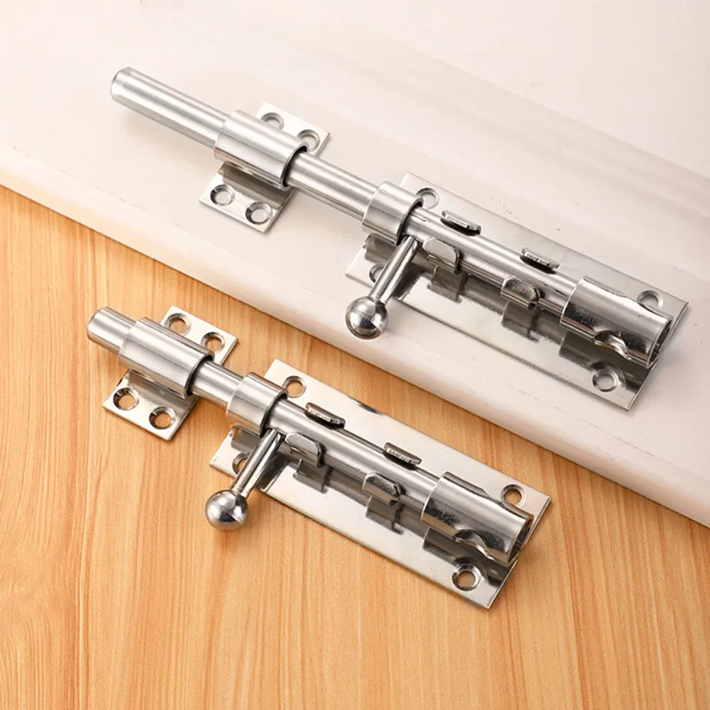 Stainless Steel Door Lock-Bolt,6-12 Inch Solid Sliding Bolts Latch,Quick & Complete DIY Installation Safety Hasp - Image 2