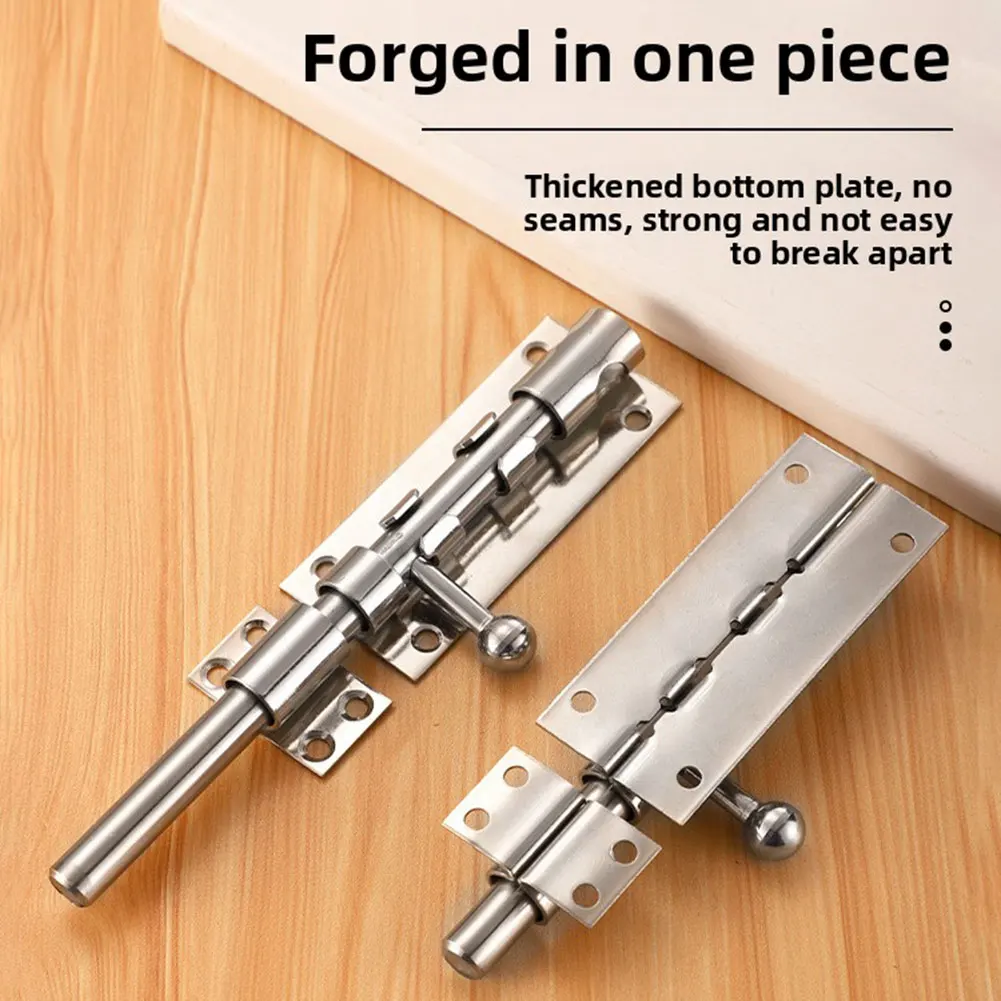 Stainless Steel Door Lock-Bolt,6-12 Inch Solid Sliding Bolts Latch,Quick & Complete DIY Installation Safety Hasp - Image 3