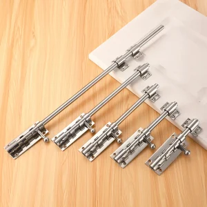 Stainless Steel Door Lock-Bolt,6-12 Inch Solid Sliding Bolts Latch,Quick & Complete DIY Installation Safety Hasp