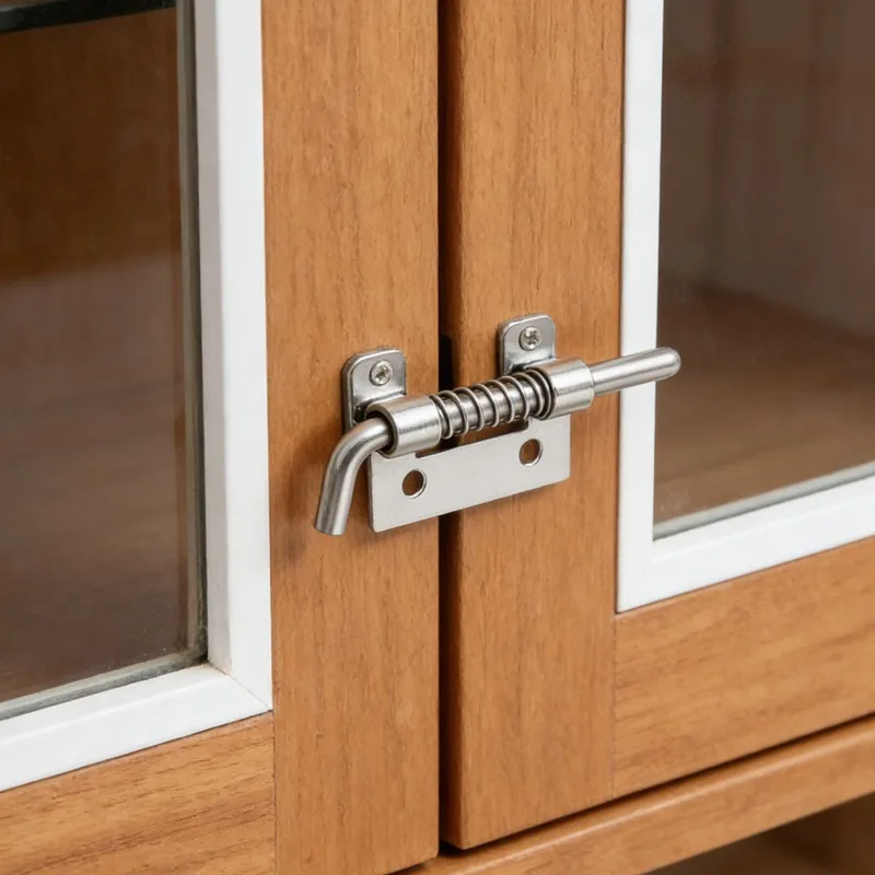 Stainless Steel Flat Spring Latch Pin Reusable Window Cabinet Door Hinges Door Bolt Latch Pin Furniture Hardware Tools Wholesale - Image 3
