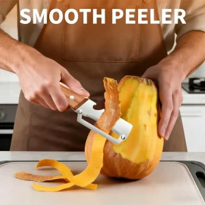 Stainless Steel Fruit Vegetable Peeler with Wooden Handle Ergonomic Kitchen Tool for Peeling Slicing Potato Carrots Home Cooking