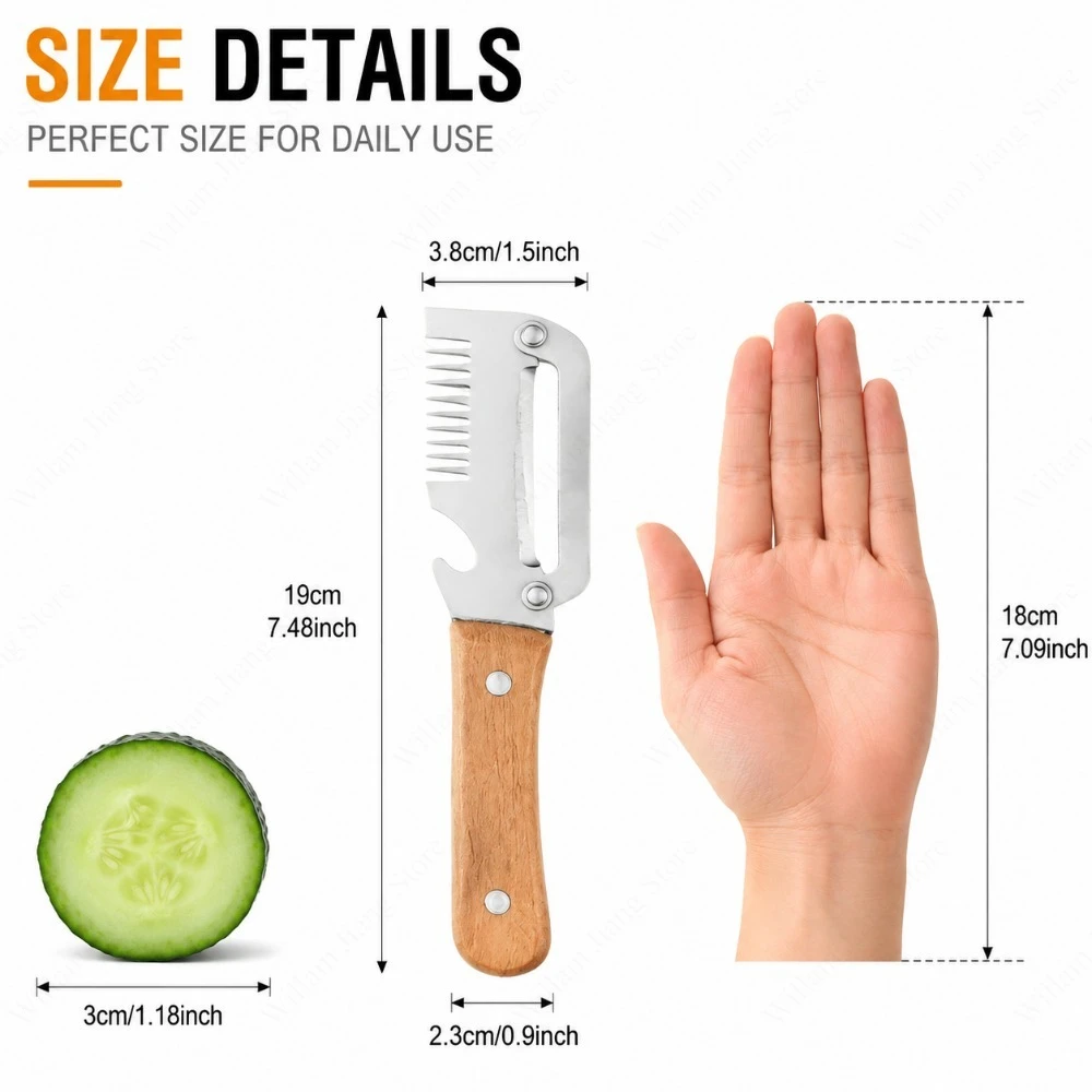 Stainless Steel Paring Knife and Fruit Vegetable Peeler Ergonomic Non Slip Handle Multi Functional Kitchen Gadget for Cooking - Image 5