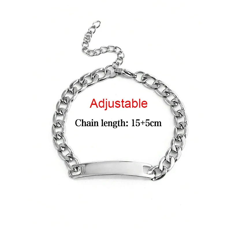 Stainless Steel Personalized Name Bracelets and Bangles for Man Woman Custom Nameplate Date DIY Bracelet Jewelry Birthday Gift - Image 4