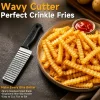 Stainless Steel Potato Chip Slicer Dough Vegetable Fruit Crinkle Wavy Slicer Knife Potato Cutter Chopper French Fry Maker Tools