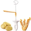 Stainless Steel Rotate Potato Slicer Twisted Potato Slice Cutter Spiral Manual Creative Kitchen Gadgets Vegetables Spiral Knife