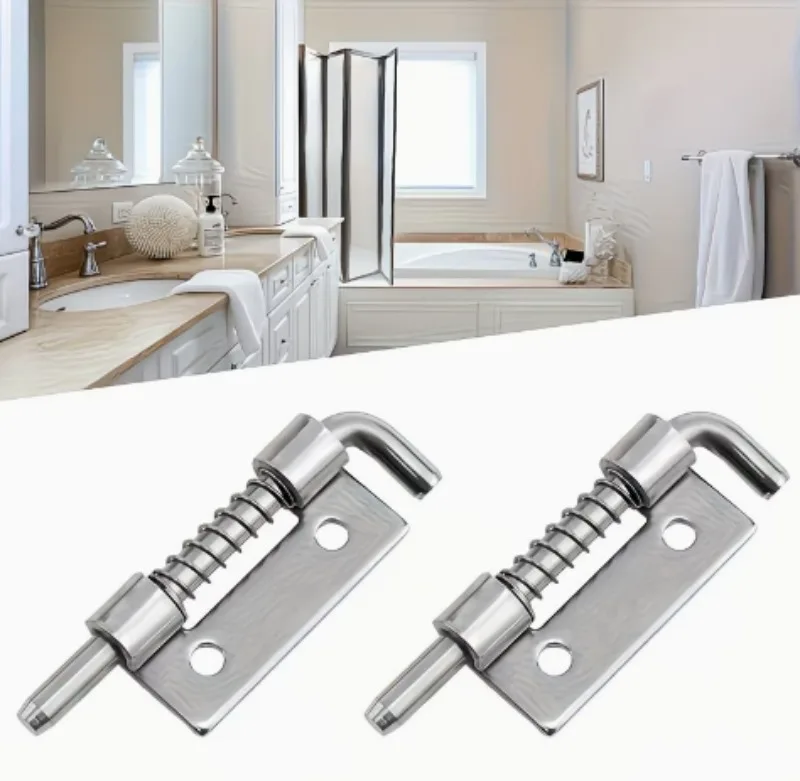 Stainless Steel Spring Loaded Latch Pin Barrel Lock Cabinet Door Bolts Fixing Latches Gate Shed Window Security Hinges Hardware - Image 2