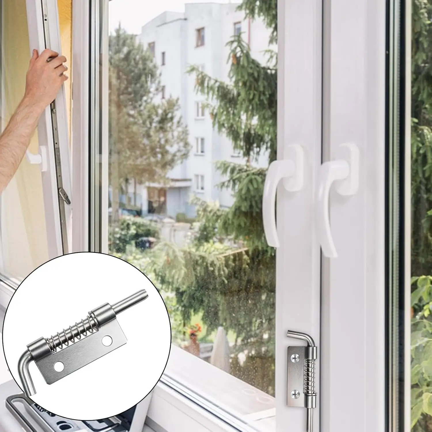 Stainless Steel Spring Loaded Latch Pin Barrel Lock Cabinet Door Bolts Fixing Latches Gate Shed Window Security Hinges Hardware - Image 5