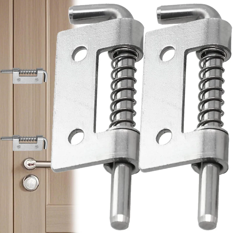 Stainless Steel Spring Loaded Latch Pin Barrel Lock Cabinet Door Bolts Fixing Latches Gate Shed Window Security Hinges Hardware