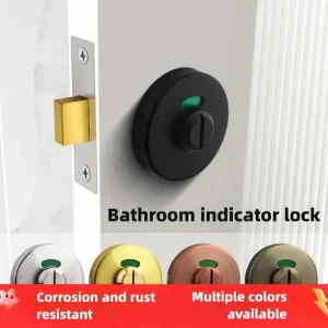 Stainless Steel Toilet Door Lock, Heavy-Duty Vacant/Occupied Indicator Bathroom Bolt
