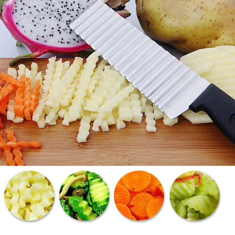 Stainless Steel Wavy French Fries Cutter Potato Slicer Vegetable Chopper Durable Kitchen Gadgets - Image 4