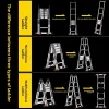 Stainless steel telescopic ladder multi-functional joint dual-purpose herringbone ladder folding household ladder bamboo joint