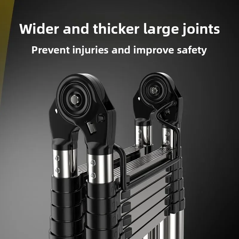 Stainless steel telescopic ladder straight ladder herringbone ladder portable lift laddersturdy and durablesturdy and durable - Image 3