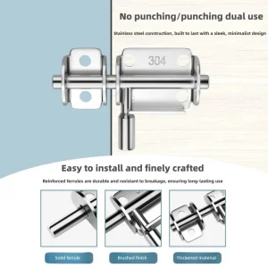 Sturdy Stainless Steel Door Latch Solid Sliding Bolts Latch Hasp Home Hardware Gate Safety Toilet Door Lock