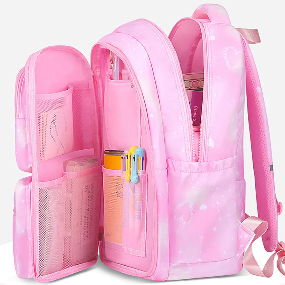 Stylish Cute School Bag Portable Multilayers Waterproof Large Capacity Light Weight School Bag For Children Preschool Books Bag - Image 3