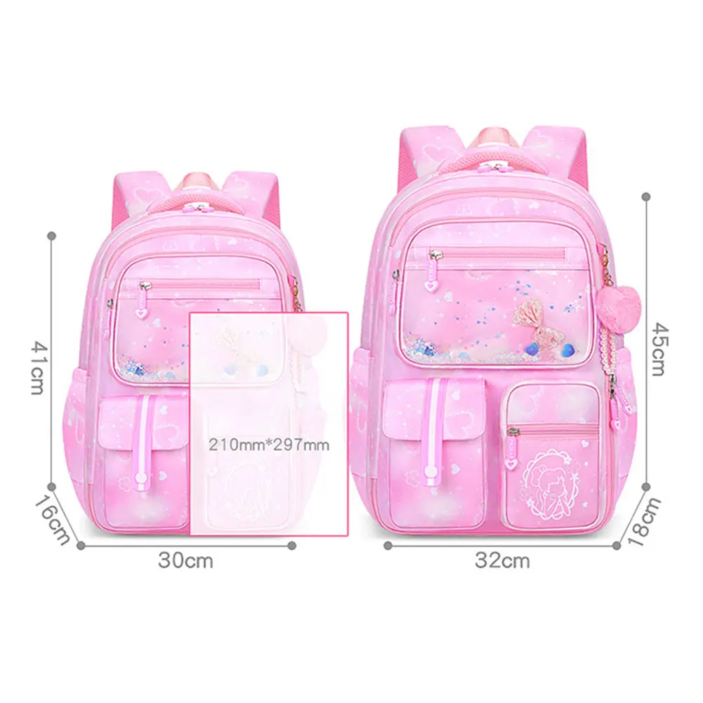 Stylish Cute School Bag Portable Multilayers Waterproof Large Capacity Light Weight School Bag For Children Preschool Books Bag - Image 6