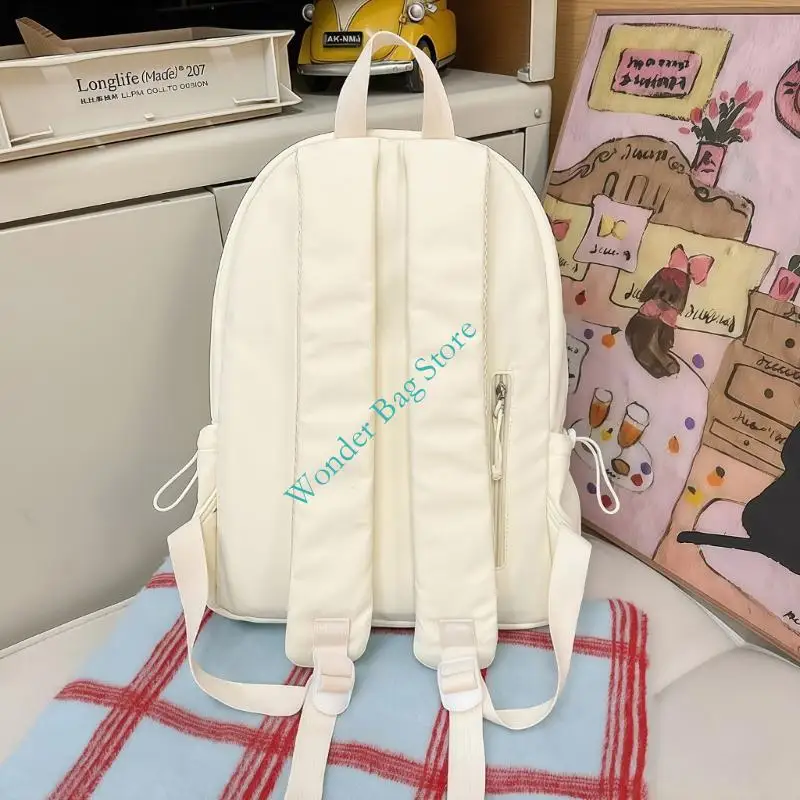 Stylish Wing Embellished Backpack For Girls Large Capacity School Book Bag Nylon Rucksack with Adjustable Comfortable Strap - Image 5