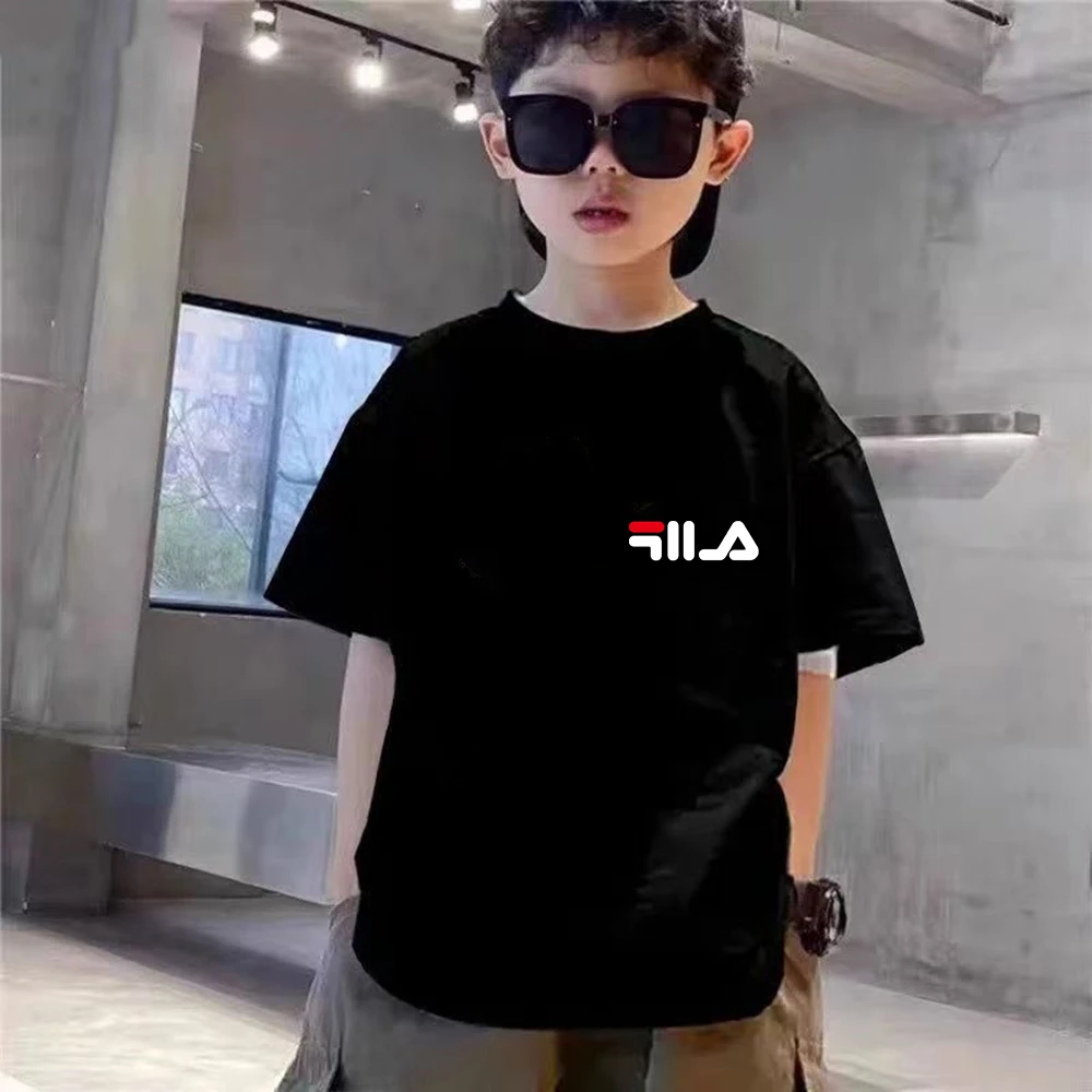 Summer Brand White T-shirt+Shorts Two-Piece Set Kids New Clothing Fashion Boy Girl 3-12 Yrs Sports Short-Sleeved Casual Set - Image 4