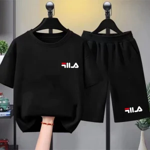 Summer Brand White T-shirt+Shorts Two-Piece Set Kids New Clothing Fashion Boy Girl 3-12 Yrs Sports Short-Sleeved Casual Set