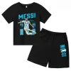 Summer Children‘s Set Brand Messi Print Short Sleeve T-shirt + Shorts 2pcs Set Sportsuit Casual Fashion Kid Boy Girl Fan Clothes