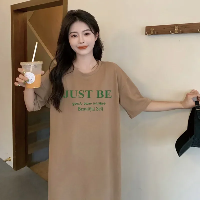 Summer Fashion European and American Style Printed Loose Dress for Women Casual Short-sleeved Home Maternity Dress - Image 3