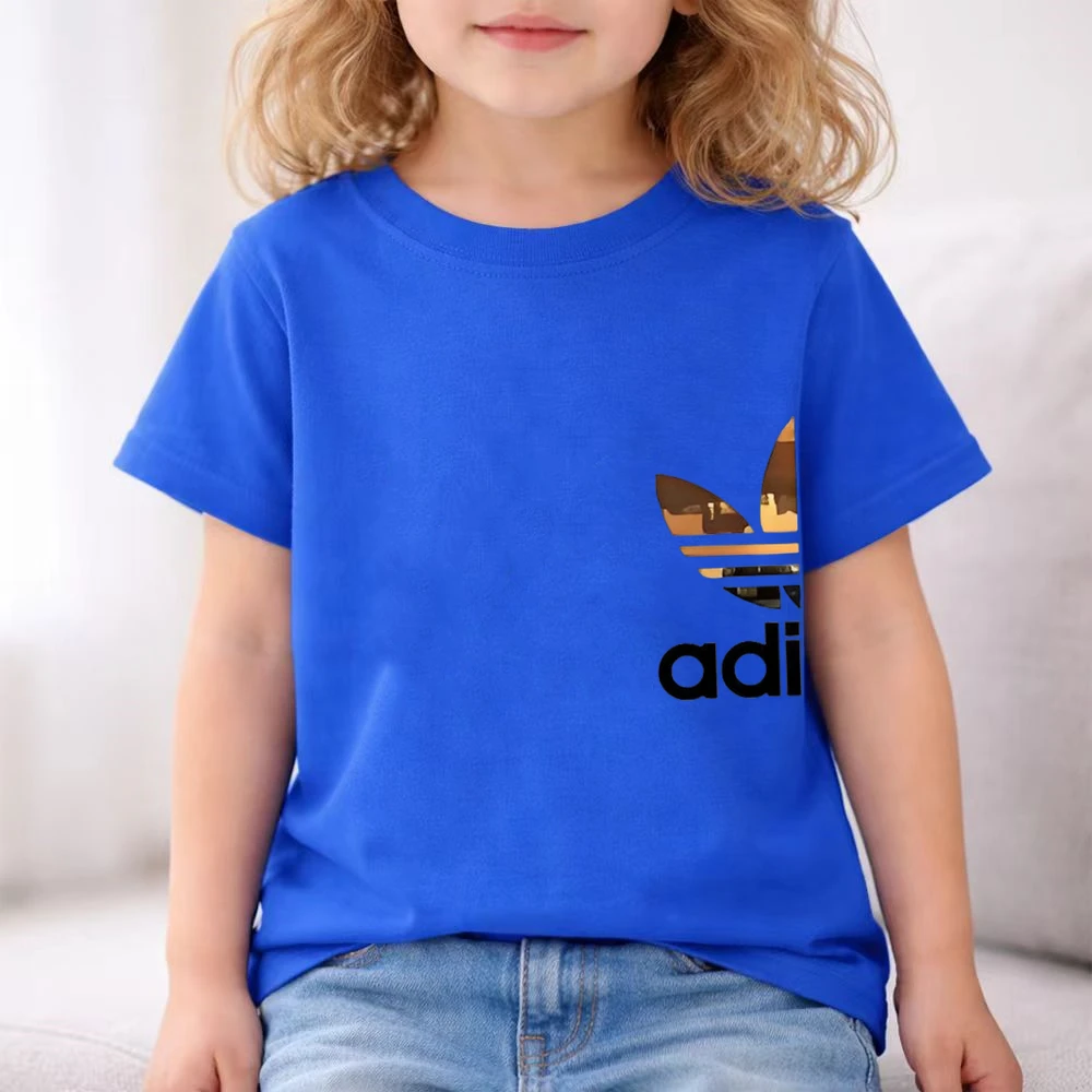 Summer Kids T-Shirt Print Round-Necked Print Boy Girls White 3-12 Years Top+Shorts Two-Piece Set Casual Cool Breathable Set - Image 5