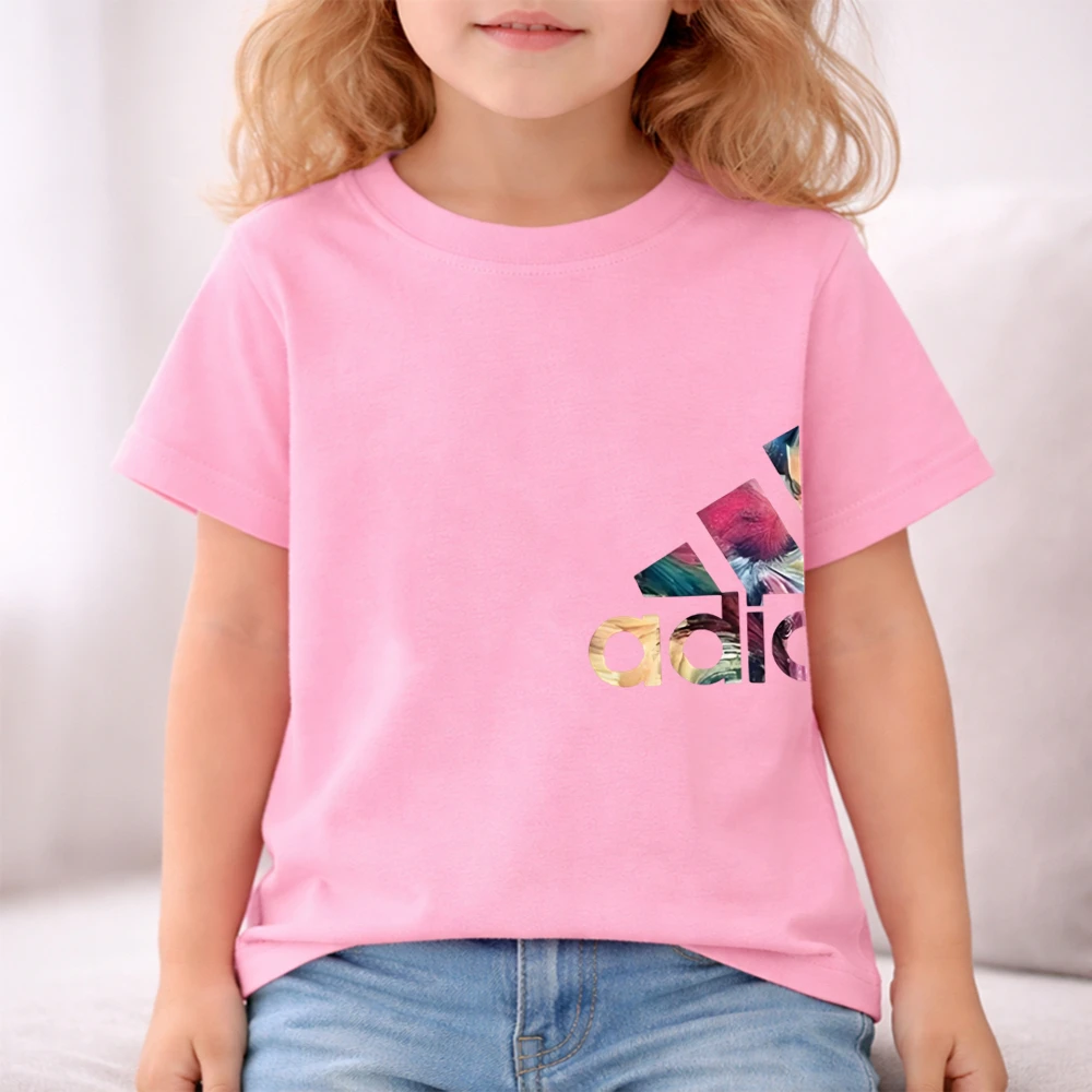 Summer Kids T-Shirt Print Round-Necked Print Boy Girls White 3-12 Years Top+Shorts Two-Piece Set Casual Cool Breathable Set - Image 6