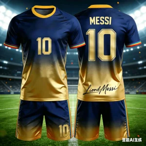 Summer New Messi Style Gradient 3D Football Fan Customized Size 10 Adult/children Short Sleeved Shorts Set Birthday Gift Kids