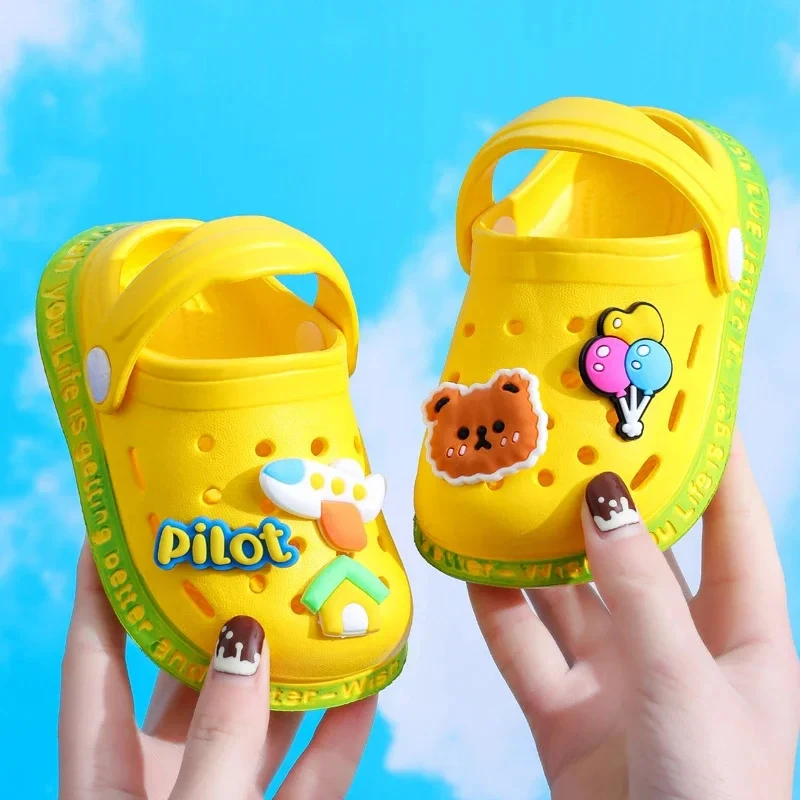 Summer Sandals For Girls Kids Baby Boys Girls Cartoon Baby Sandals Flat Heel Solid Soft Cartoon Slippers Children's Garden Shoes - Image 2