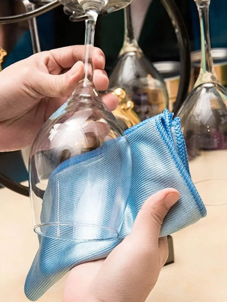 Super Microfiber Cloth Cleaning Towel For Glass Water Absorbable No Trace Washing Dishcloth Car Window Rag Kitchen Wipes Tools - Image 2