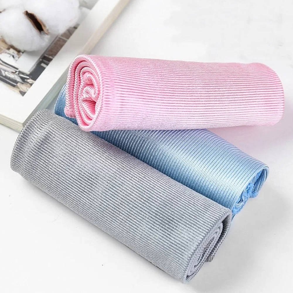 Super Microfiber Cloth Cleaning Towel For Glass Water Absorbable No Trace Washing Dishcloth Car Window Rag Kitchen Wipes Tools - Image 6