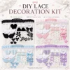 Sweet Girly DIY Decor Kit Lace Ribbon Bow Angel Wing Bunny Ear Bag Accessories Lolita Anime Card Badge Bags Handmade Decoration