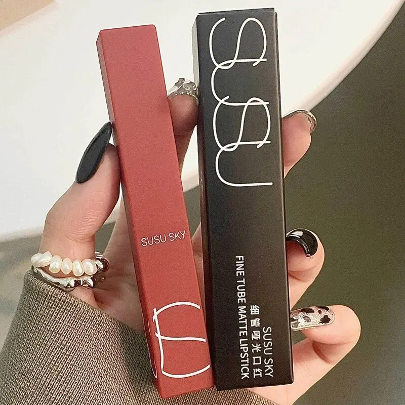 TX010 Thin Tube Matte Lipstick Waterproof Sweatproof Long-Lasting Makeup Resistant Dual Use on Lips And Cheeks - Image 2