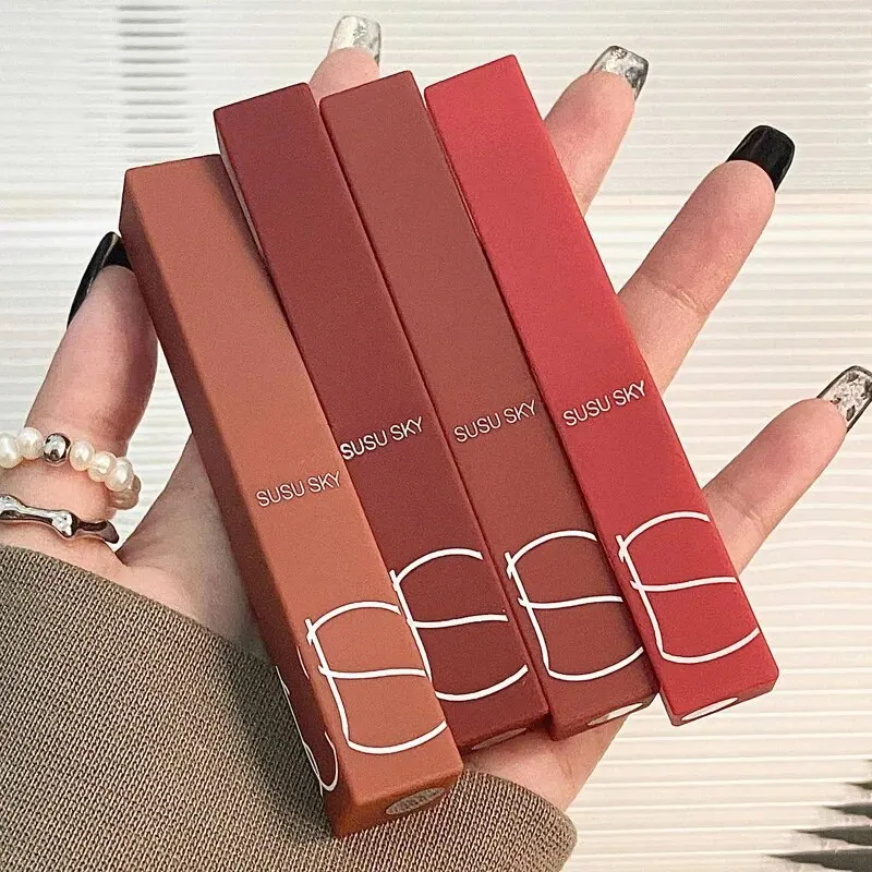 TX010 Thin Tube Matte Lipstick Waterproof Sweatproof Long-Lasting Makeup Resistant Dual Use on Lips And Cheeks - Image 3