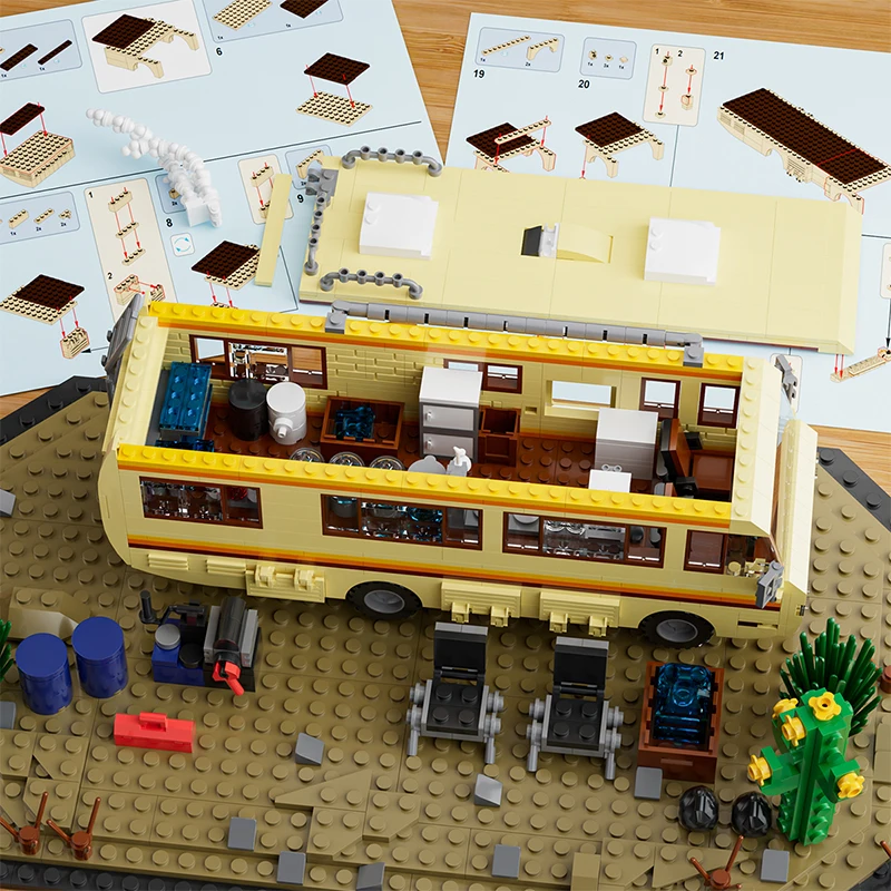 Technical Breaking Bad RV Adventure Camper Bus Car Model Building Blocks Fit Car Vehicle Assemble Bricks Toys For Avid Fans - Image 5
