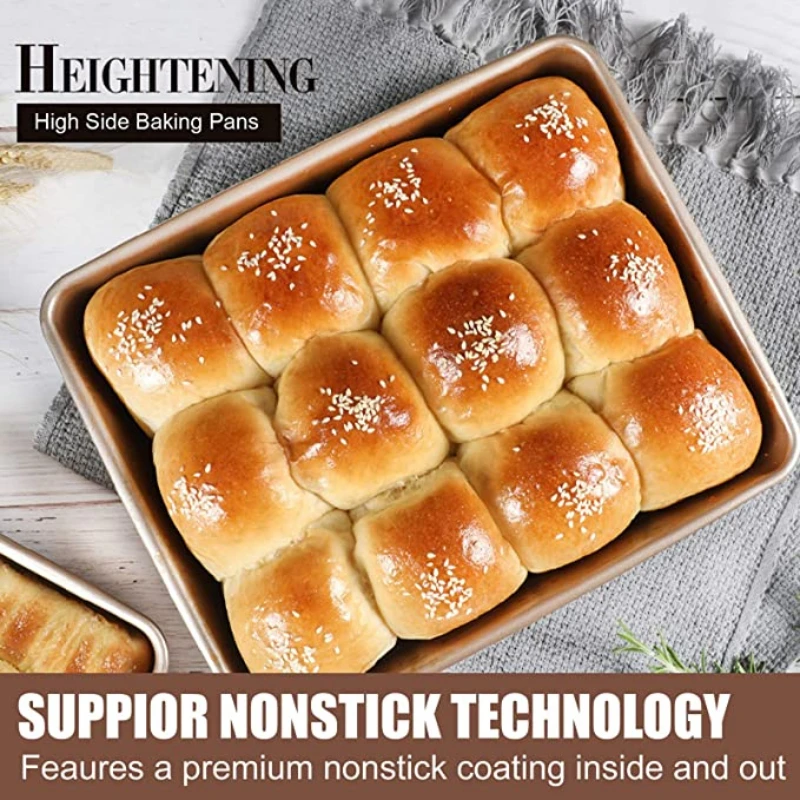 Thicken Carbon Steel Golden Baking Tray Nonstick Square Oven Cake Bread Pastry Pans Biscuits Bakeware Mold Kitchen Cooking Tools - Image 5