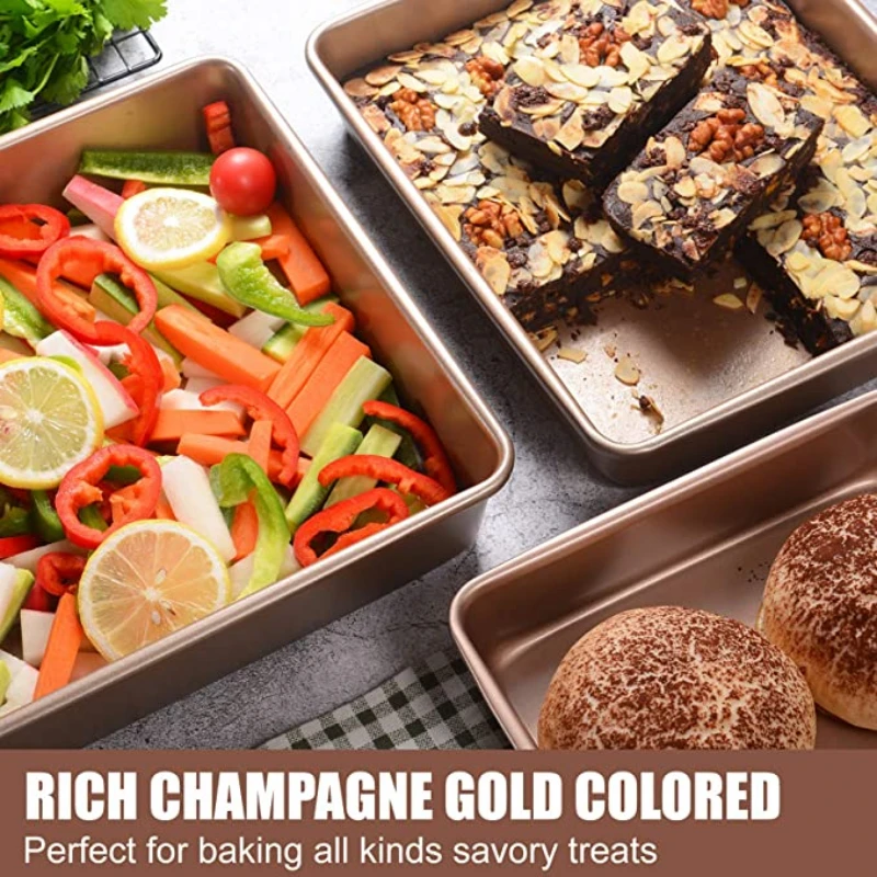 Thicken Carbon Steel Golden Baking Tray Nonstick Square Oven Cake Bread Pastry Pans Biscuits Bakeware Mold Kitchen Cooking Tools - Image 6