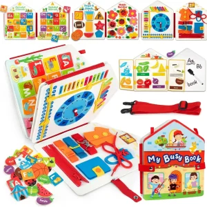 Todders Montessori Busy Book, Baby Activity Sensory Board, Fine Motor Skills Quiet Book, Car Travel Binder, Autism Toy For Kids