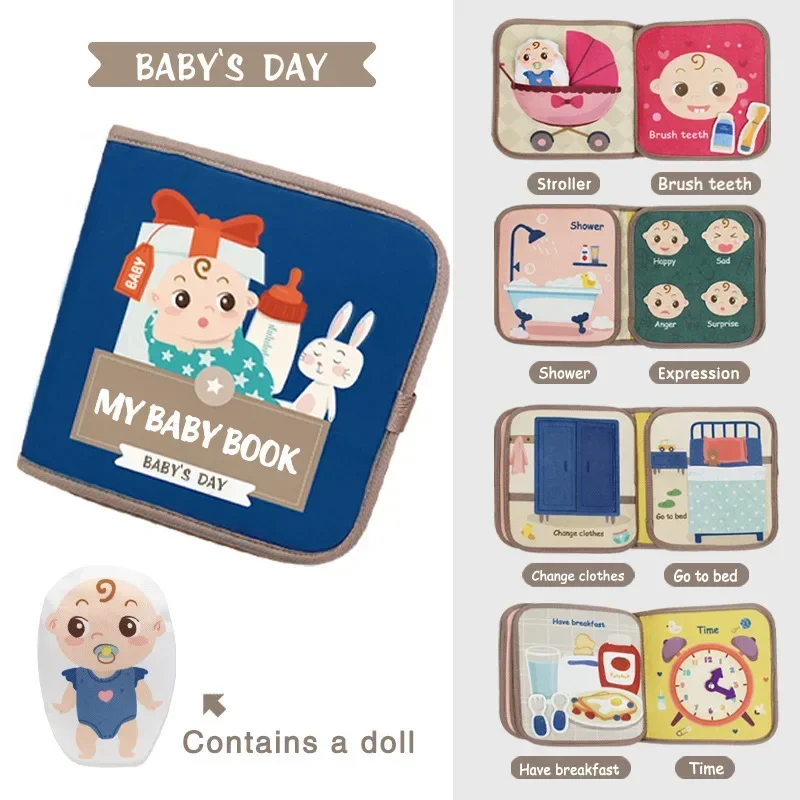 Toddlers Montessori Busy Book 3D Baby Story Cloth Activities Book Board Preschool Learning Education Travel Toys for Story Book - Image 5