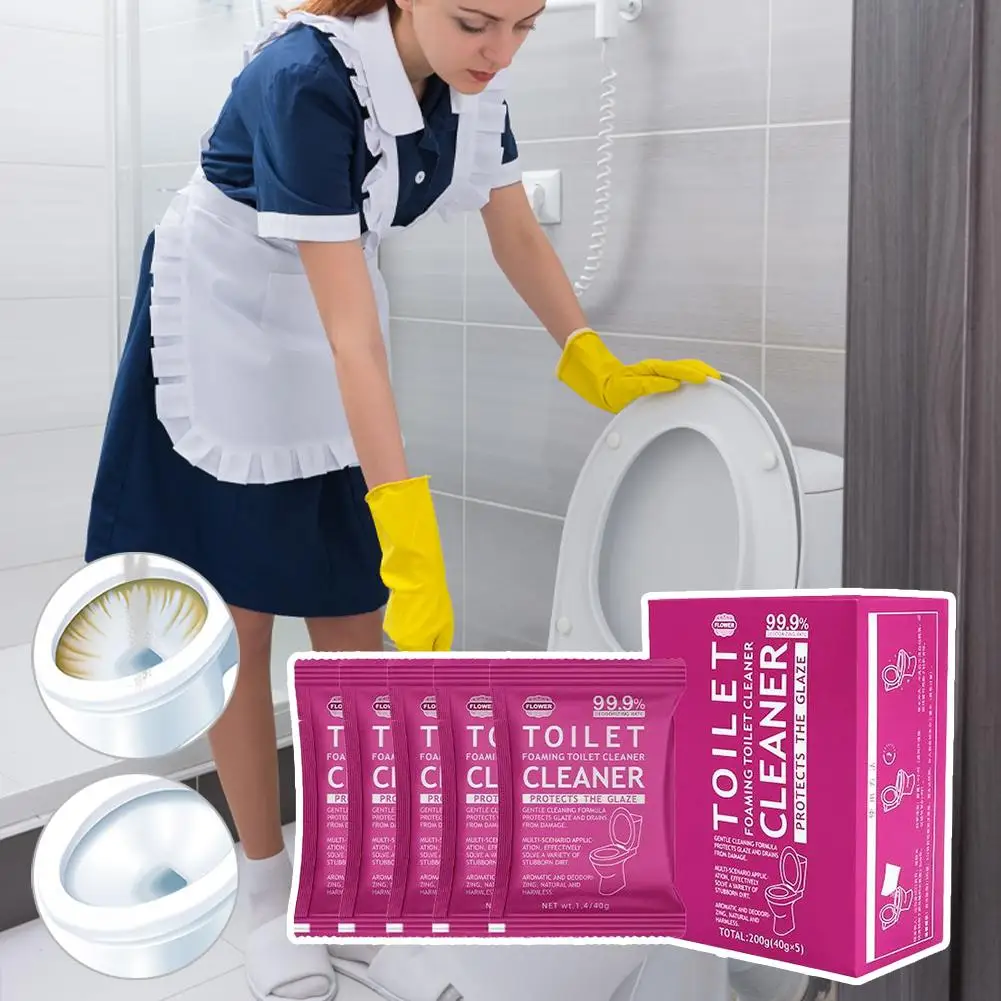 Toilet Cleaner Fizz Clean Toilet Cleaner Foam Toilet Foaming Cleaner Powder Non-Contact Cleaner, Anti-Limescale Foaming Toi Q1C7 - Image 3