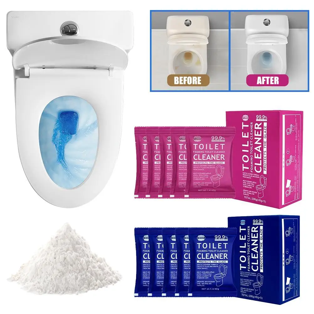 Toilet Cleaner Fizz Clean Toilet Cleaner Foam Toilet Foaming Cleaner Powder Non-Contact Cleaner, Anti-Limescale Foaming Toi Q1C7