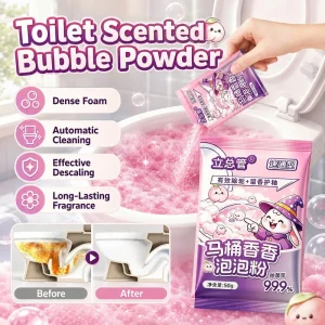 Toilet Cleaner Powder Odor Eliminator/Bubble Formula Deep Cleaning/For Home Bathroom Use/Refreshing Scent Suitable For Family