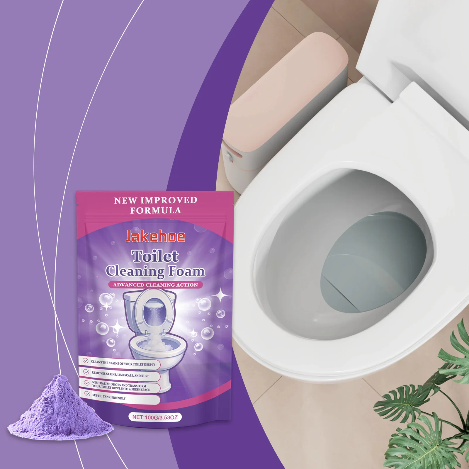 Toilet Descaling Powder Effectively Remove Stubborn Urinary Scale Eliminate Odor Long Lasting Freshness Household Toilet Cleaner - Image 3
