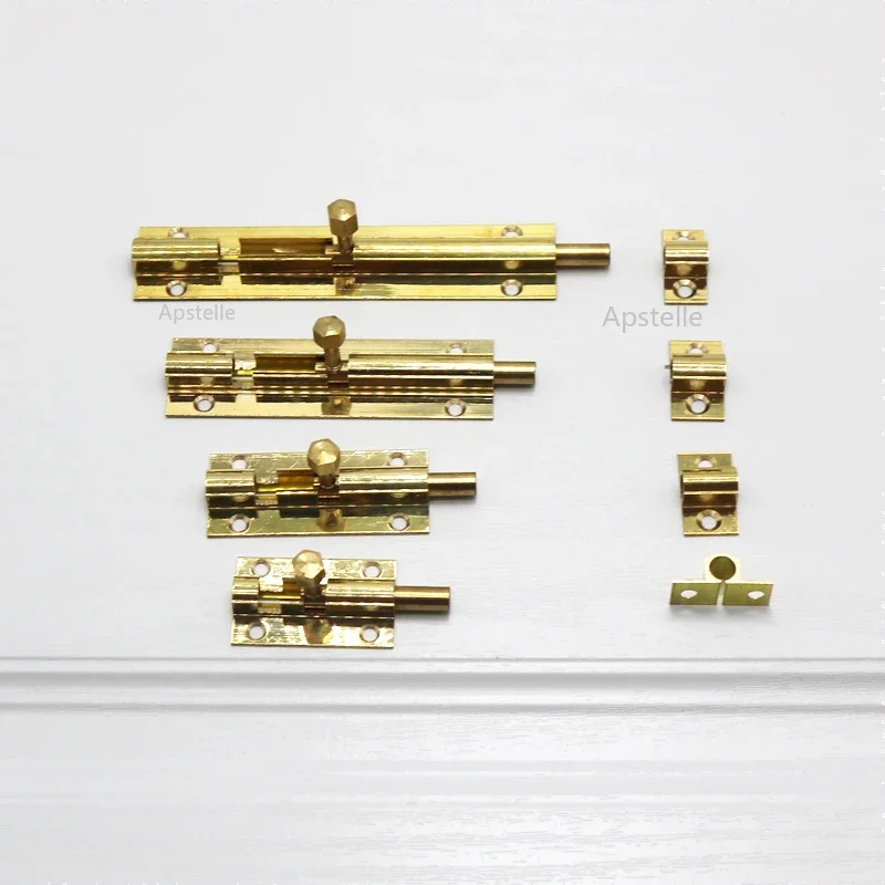 Top Selling Brass Doors Slide Latch Lock Bolt Latch Barrel Home Gate Safety Hardware Screws 4 Size 1.5/2/3/4 Inch Gold Color - Image 4