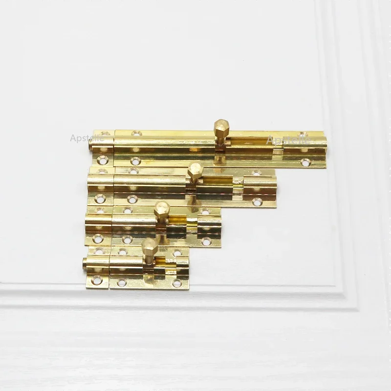 Top Selling Brass Doors Slide Latch Lock Bolt Latch Barrel Home Gate Safety Hardware Screws 4 Size 1.5/2/3/4 Inch Gold Color - Image 5