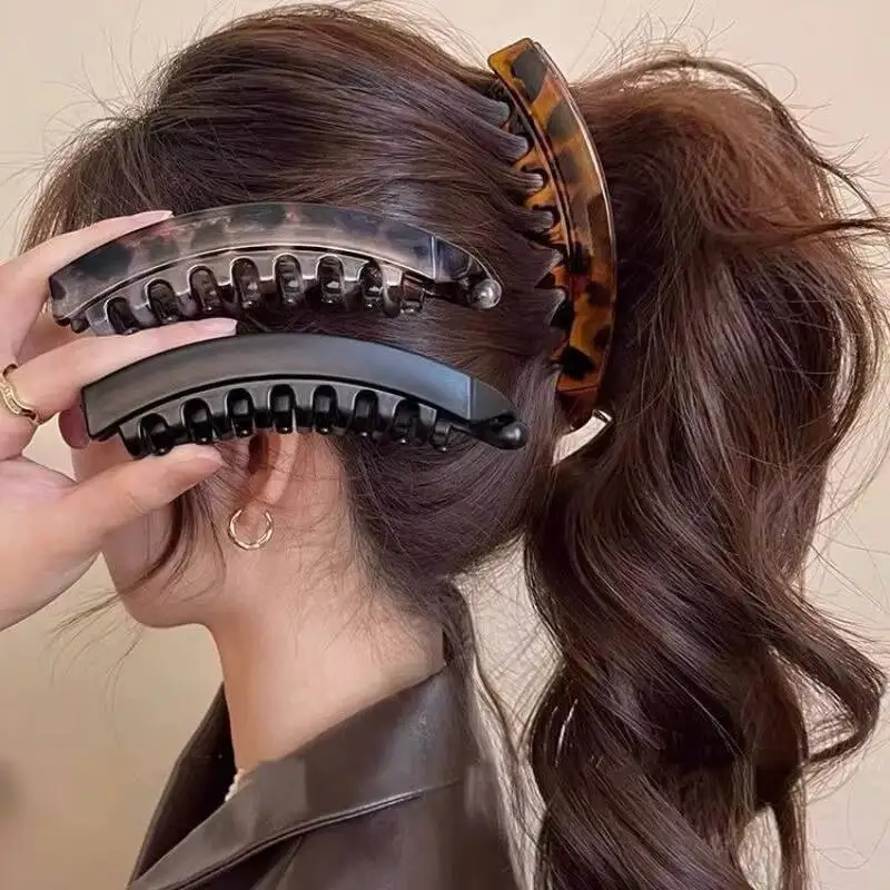Tortoiseshell Banana Hair Clip Fish Shaped Hairpin For Women Hair Accessories Hairgrips Twist Clamp Ponytail Barrettes Headwear - Image 2