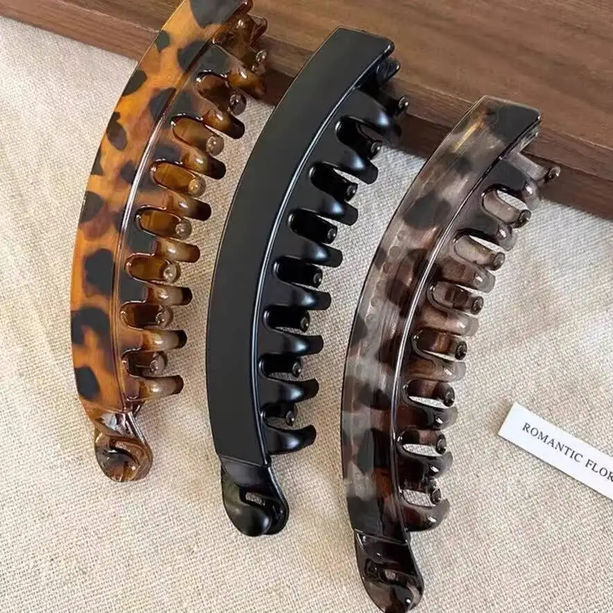 Tortoiseshell Banana Hair Clip Fish Shaped Hairpin For Women Hair Accessories Hairgrips Twist Clamp Ponytail Barrettes Headwear - Image 3